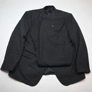 Bespoke 44L 38x32 Gray Herrintobne Tweed Mens Jacket Pants Suit